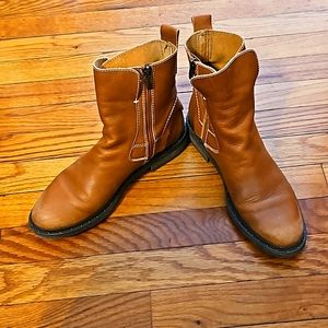 Franco Sarto brown leather boots size 9.5 hand finished leather..like new